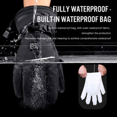 Electric Heated Gloves Motorcycle Winter Moto Heated Gloves Warm Waterproof Rechargeable Heating Thermal Gloves for Snowmobile