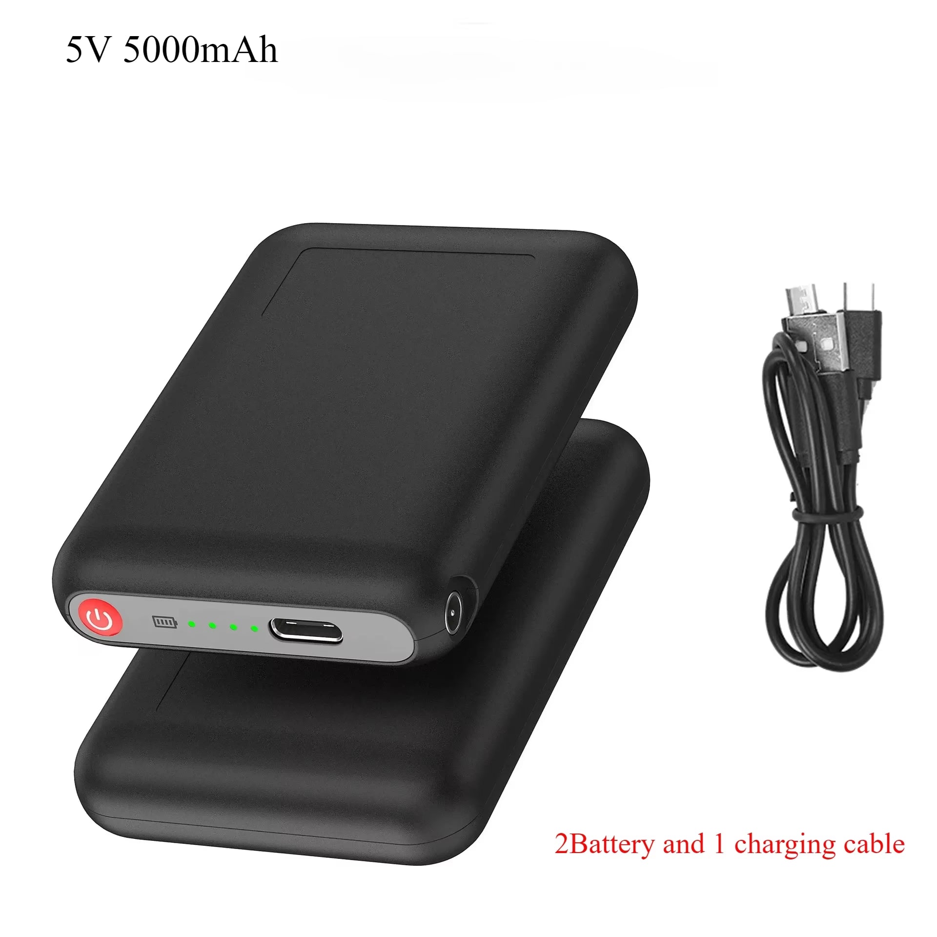 Winter Heated Socks Batteries 7.4V 3000Mah/5V 5000Mah Li-Polymer Battery Packs for Warm Gloves Clothes Hat Charger Power Bank