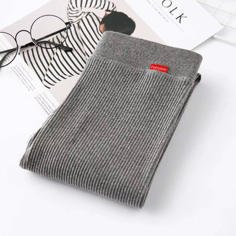 Ribbed Leggings for Women 2025 High Waist Autumn Winter Warm Legging Cotton Fashion Casual Threaded 2XL Black Pants Sexy Leggins