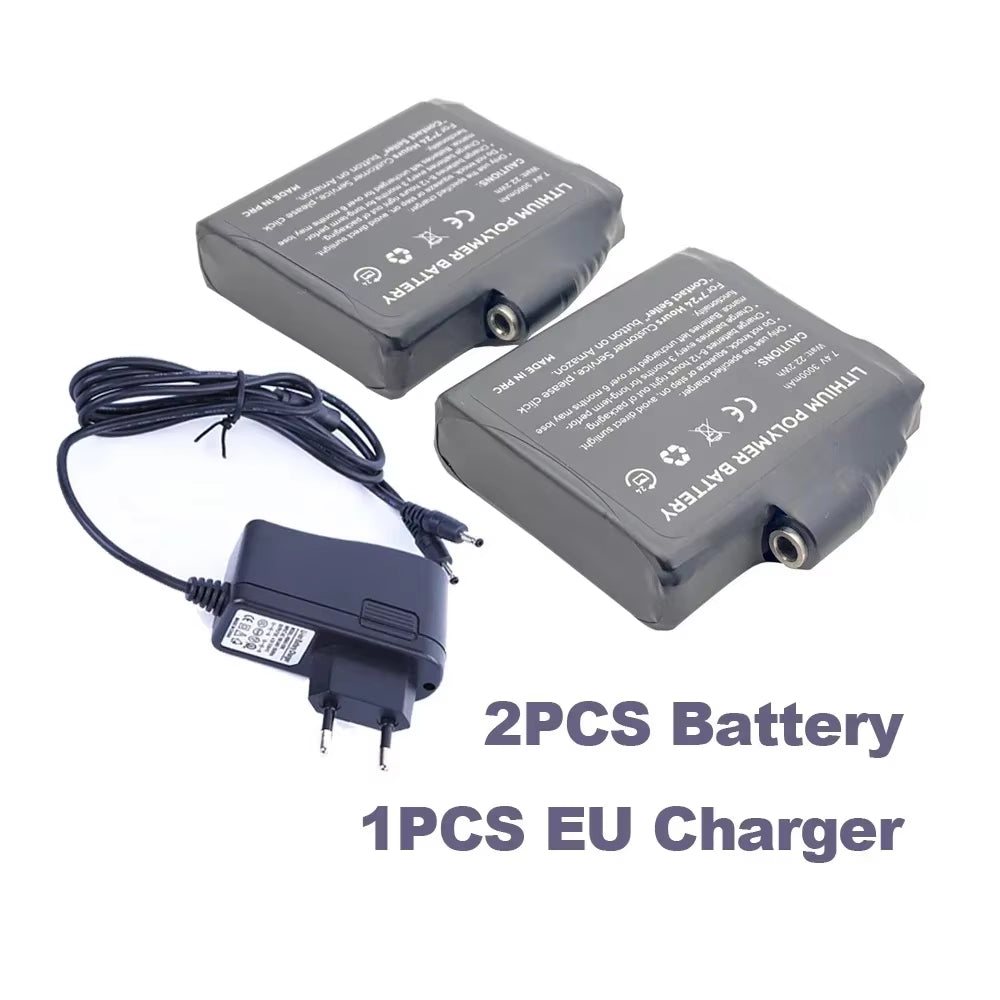 Winter Heated Socks Batteries 7.4V 3000Mah/5V 5000Mah Li-Polymer Battery Packs for Warm Gloves Clothes Hat Charger Power Bank