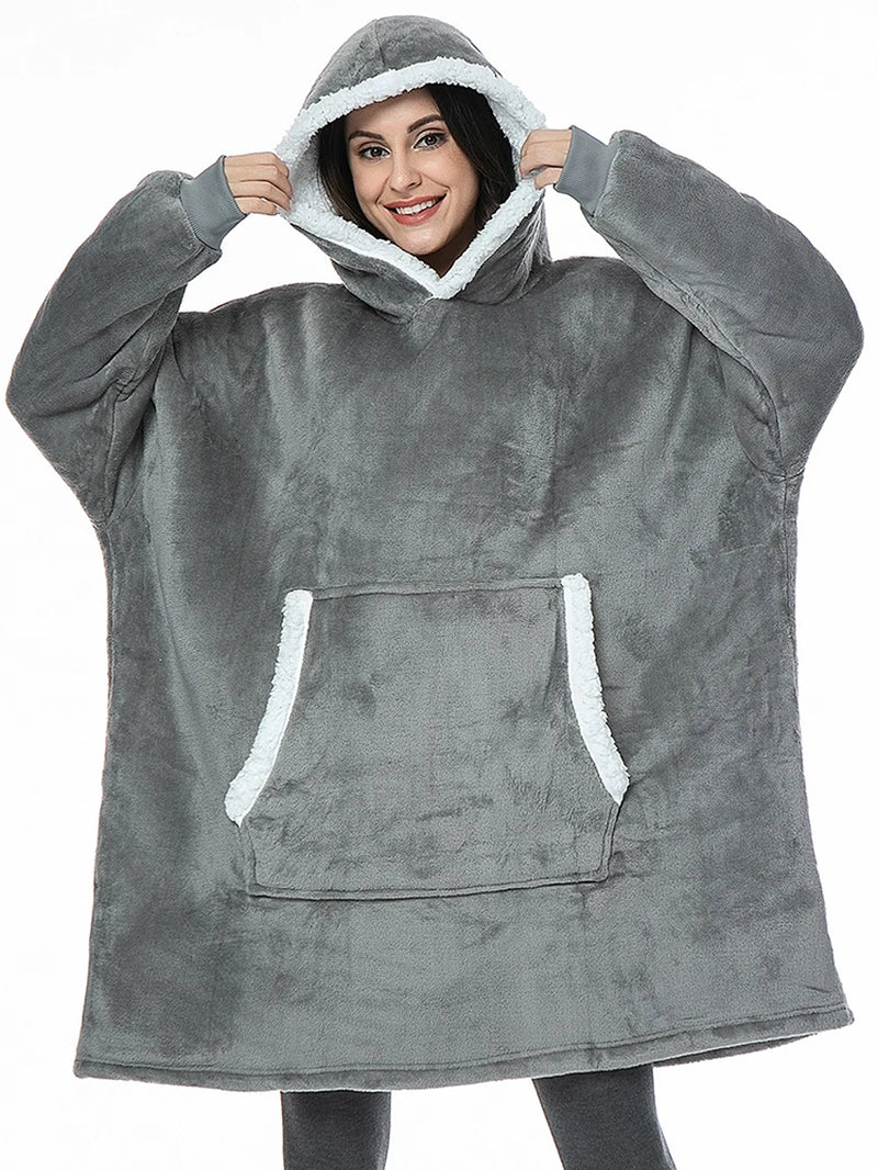 Oversized Hoodie Sweatshirt Women Tie Dye Hoodies Fleece Giant Wearable Blanket with Sleeves Winter Pullover Sudadera Mujer