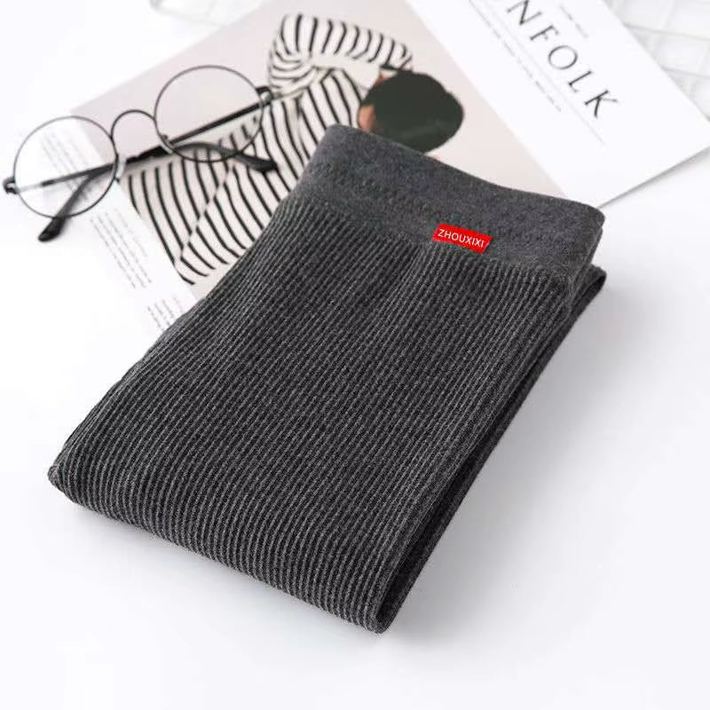 Ribbed Leggings for Women 2025 High Waist Autumn Winter Warm Legging Cotton Fashion Casual Threaded 2XL Black Pants Sexy Leggins