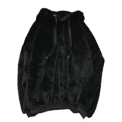 Loose Hoodies Woman Sweatshirt Casual Flannel Solid Pullover Autumn Winter Coat Y2K Fleece-Lined Thicken Hooded Warm Soft Jacket